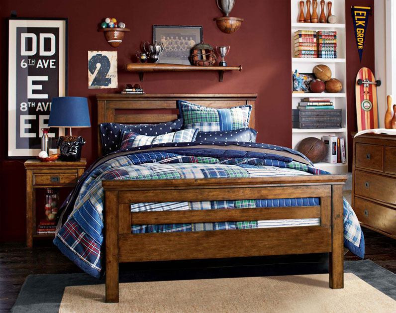 Teenage Guys Bedroom Ideas Patterned Bedding PBteen