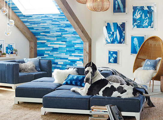 Cushy Denim Teen Lounge Room Pottery Barn Teen