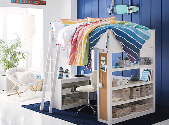 Rainbow Chevron Sleep Study Loft Teen Bedroom Teen Girl Room