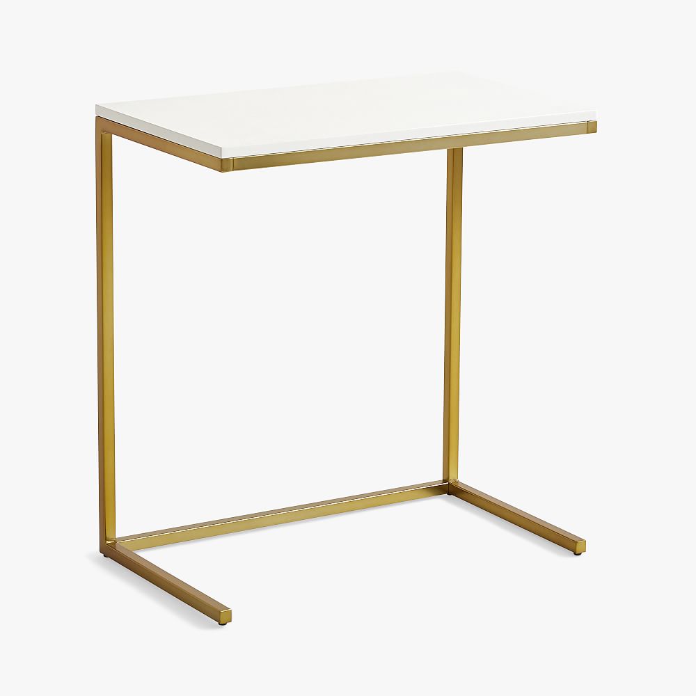 Online Designer Other Blaire C-Table, Gold/Laquered Simply White