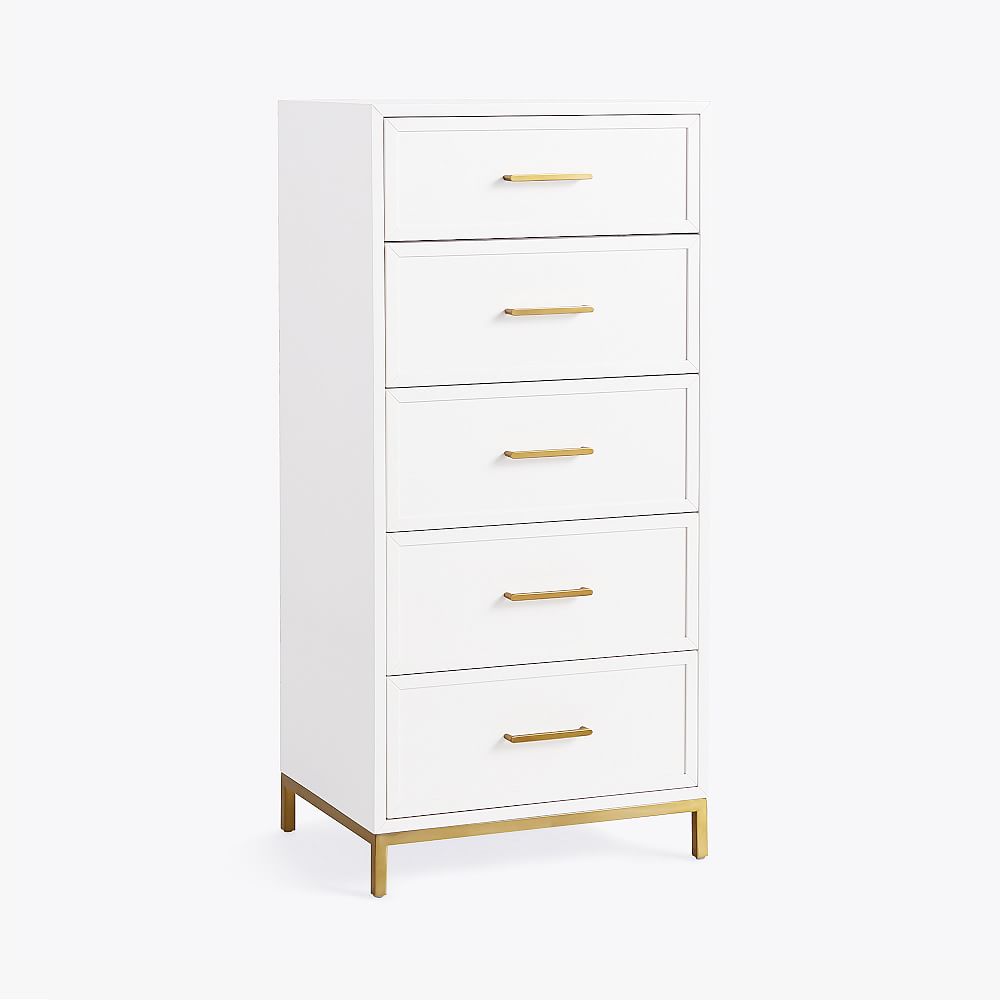 Online Designer Other Blaire 5-Drawer Small Space Dresser, Laquered Simply White