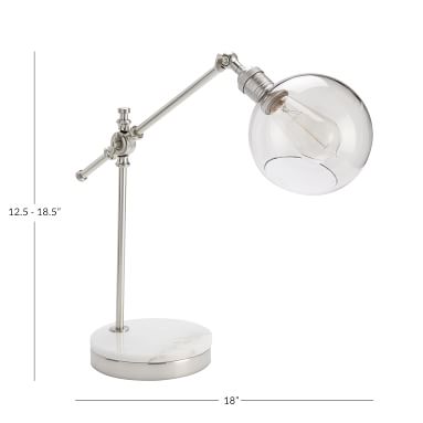 Online Designer Bedroom Marble Base Task Lamp, Iridescent Gold