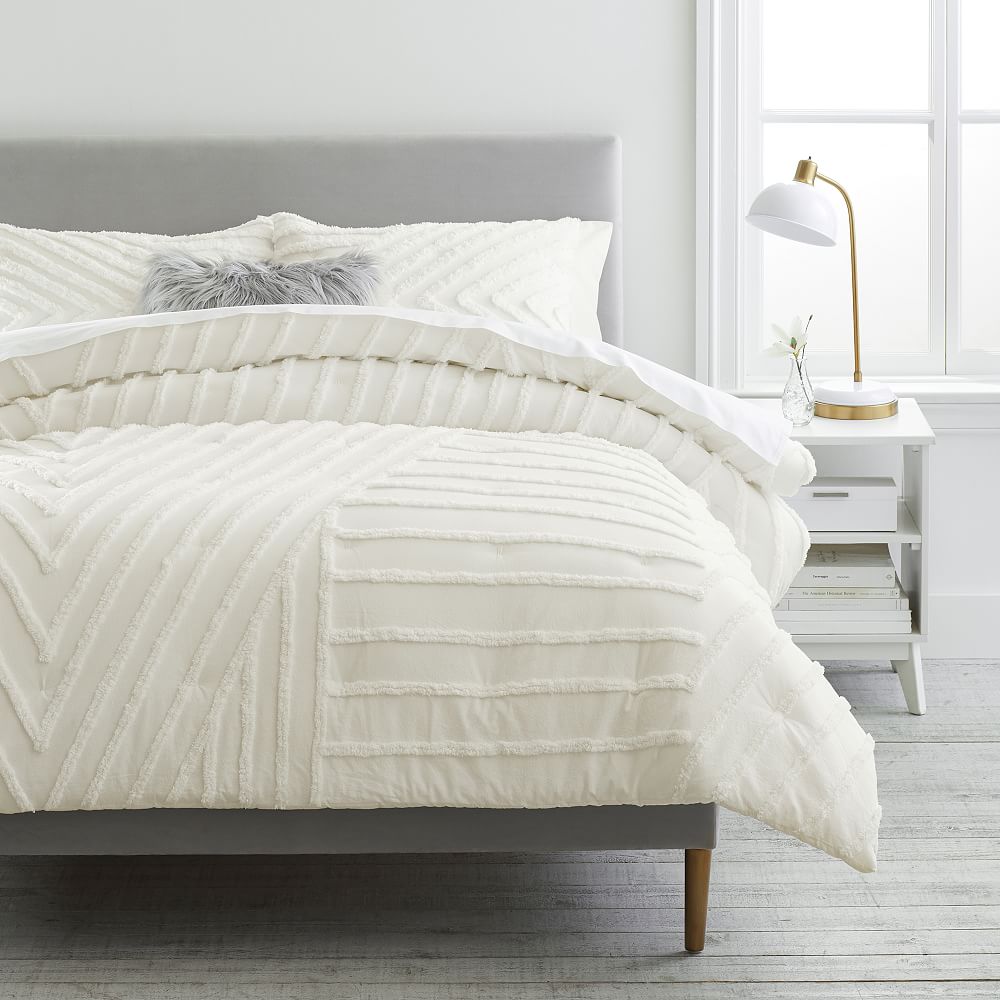 Online Designer Bedroom Modern Artisan Comforter, Full/Queen, Ivory