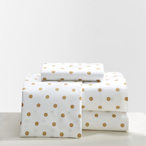 The Emily & Meritt Metallic Dottie Sheet Set, Twin/Twin XL