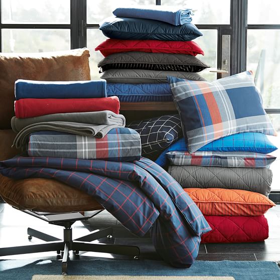 Walker Plaid Duvet Cover + Sham, Red PBteen