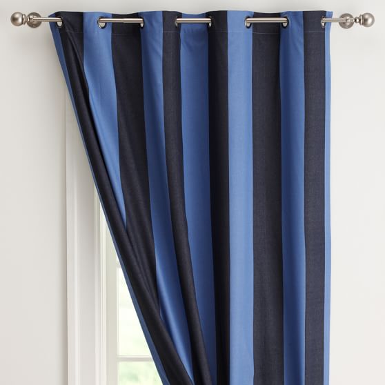 Rugby Stripe Drape, Tonal Blue, 84