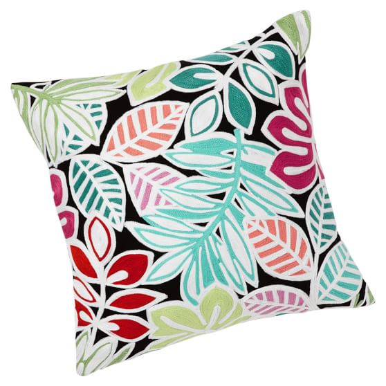 Surf Crewel Pillow Cover, 18x18, Palmilla