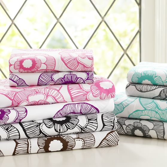 Mini Fleur Organic Sheet Set, Full, Coffee