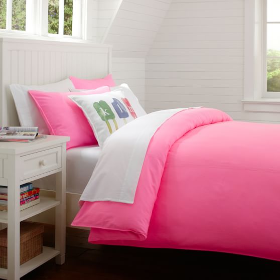 Color Wash Surf Duvet, Twin, Hot Pink