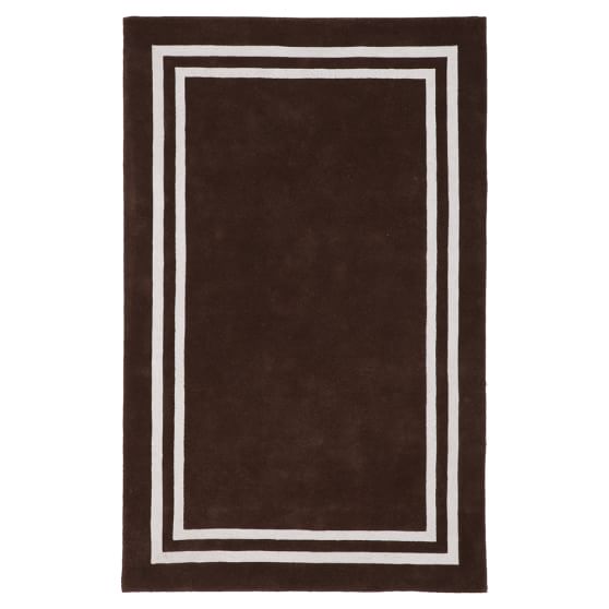 Decorator Border Rug, 3x5, Dark Coffee