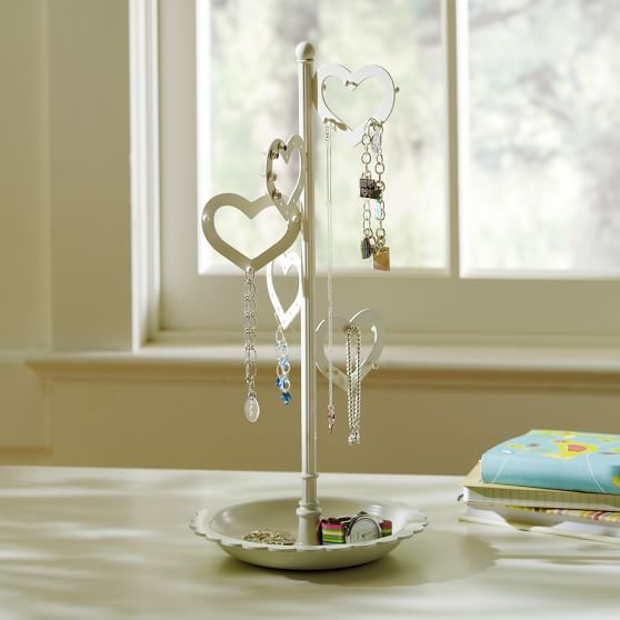 Heart Jewelry Holder, White