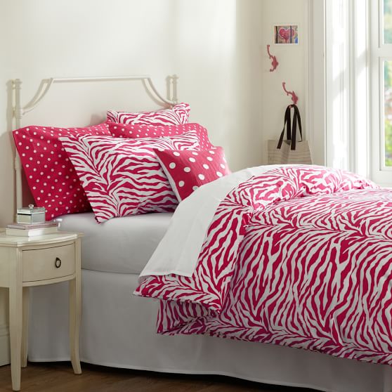 Funky Zebra Duvet Cover, Pink Magenta, Twin