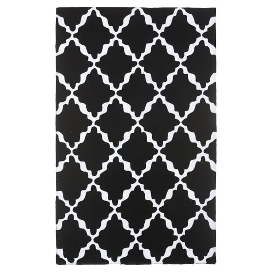 Lattice Rug, 3x5, Black