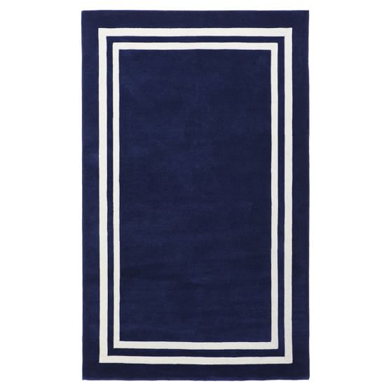 Decorator Border Rug, Royal Navy, 3x5