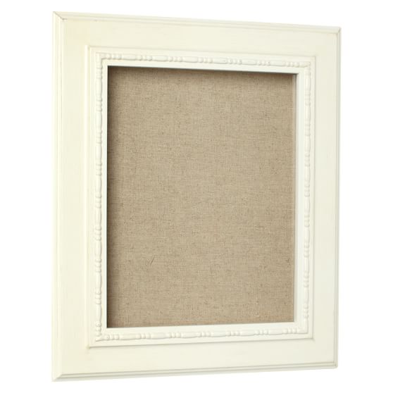 Vintage Frame Jewelry Storage, Glass Front Case, Antique White