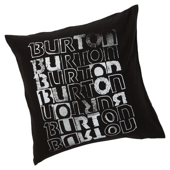 Burton Pillow Cover, Black/White Burton