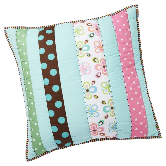 Peace Patchwork Sham, Euro, Pool with Multi