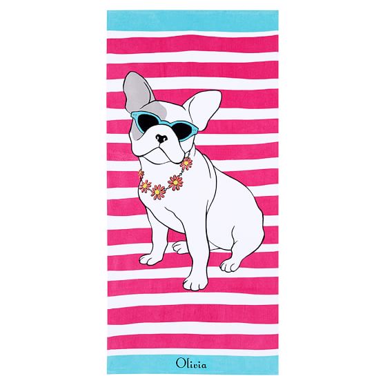 Preppy Frenchie Beach Towel PBteen