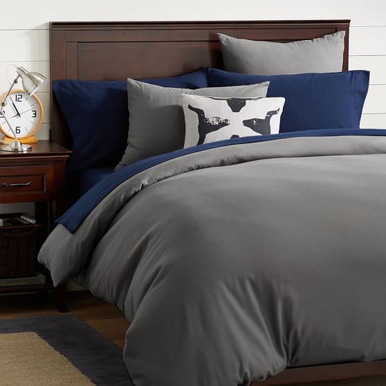 Easton Flannel Duvet Cover Sham Dark Gray Pbteen Easton Flannel Duvet Cover Sham Dark Gray
