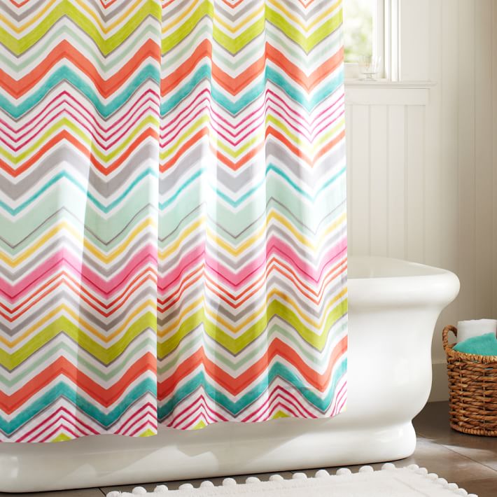 Zig N Zag Shower Curtain PBteen - Zig N Zag Shower Curtain PBteen