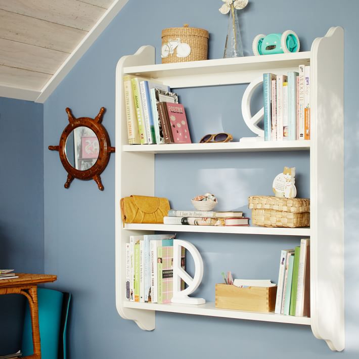 Beadboard Wall Bookcase Pb