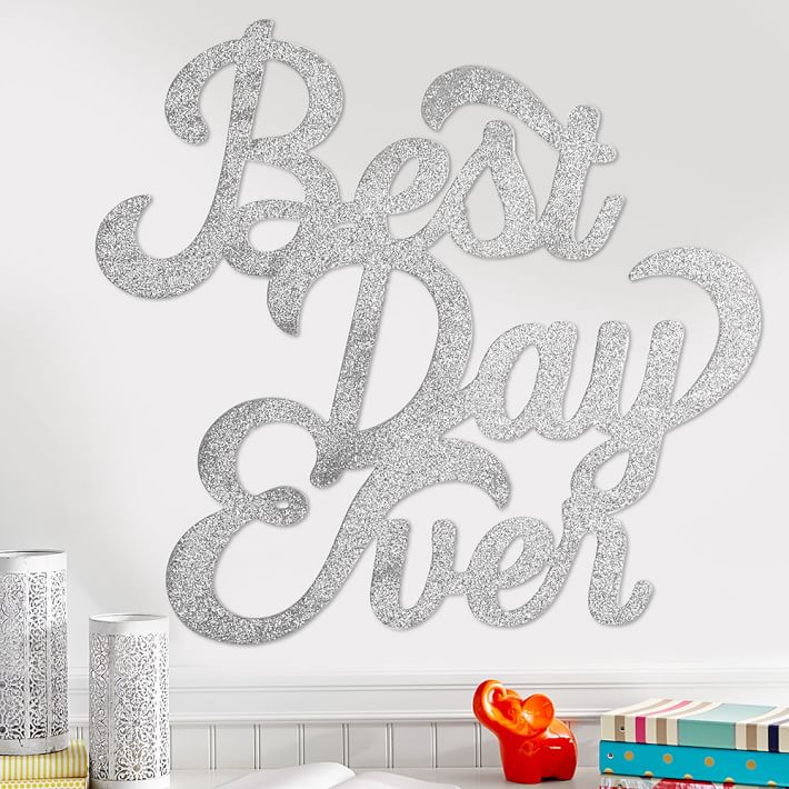 Glitter Wall Art best day ever wall art, glitter | pbteen Glitter Wall Art best day ever wall art, glitter | pbteen