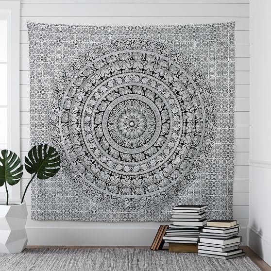 Printed Tapestry, Black/White PBteen