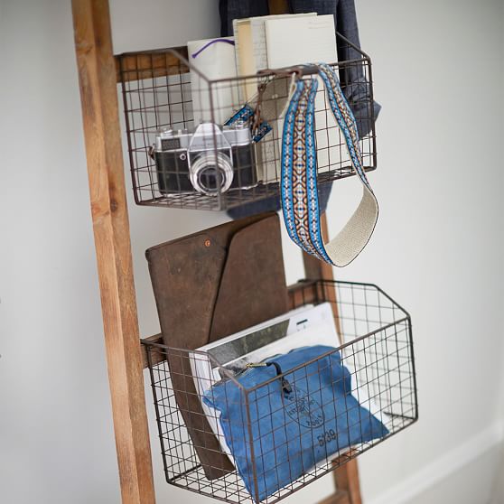 Wall Leaning Rack with Baskets PBteen