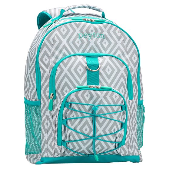 GearUp Preppy Diamond Backpack, Gray PBteen