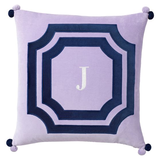 Velvet Frame Monogram Pillow Covers PBteen