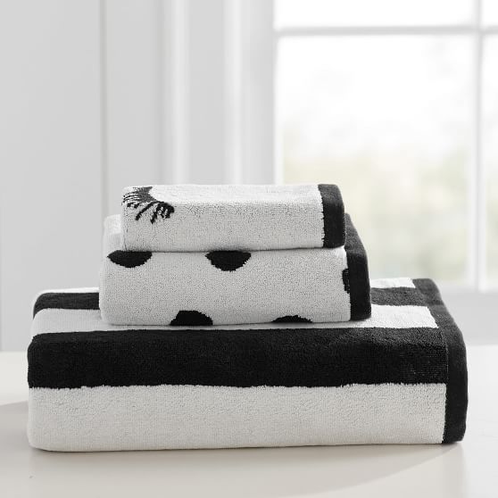 the emily meritt black and white towel set 2 c