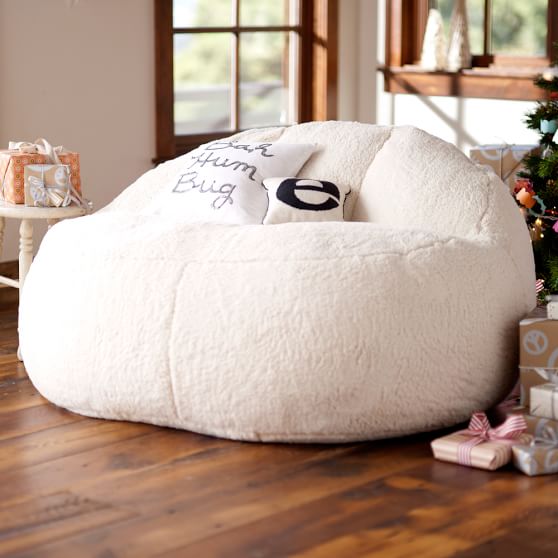 Ivory Sherpa FauxFur Cloud Couch (55") PBteen