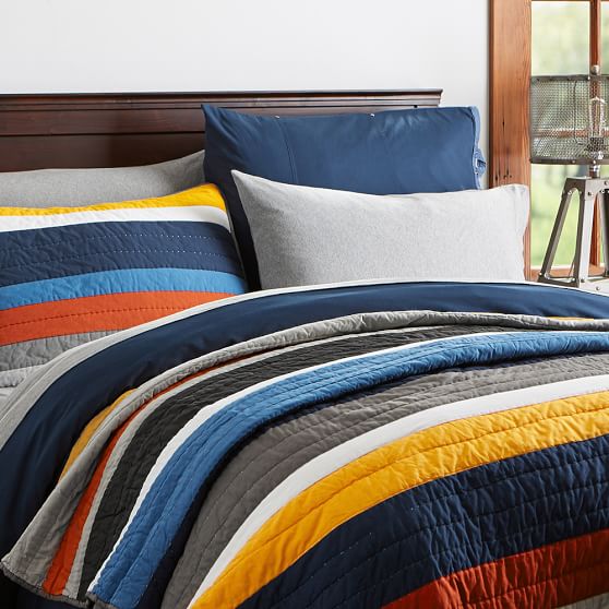 MVP Stripe Quilt + Sham | PBteen