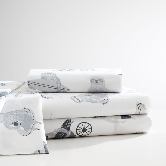 surf 39 s up sloth sheet set pbteen pottery barn christmas sheets