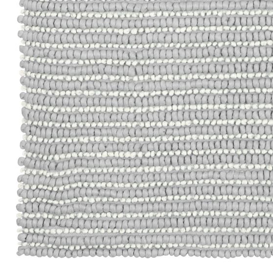 Tonal Texture Rug, Silver/Ivory PBteen
