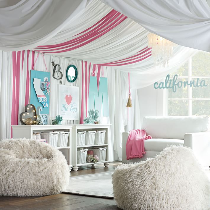 Ivory Furlicious Faux-Fur Beanbags PBteen - Ivory Furlicious Faux-Fur Beanbags PBteen