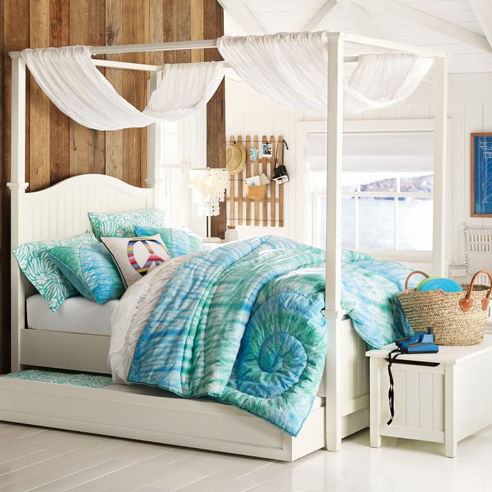 Canopy Bed beadboard canopy bed + trundle | pbteen Canopy Bed beadboard canopy bed + trundle | pbteen