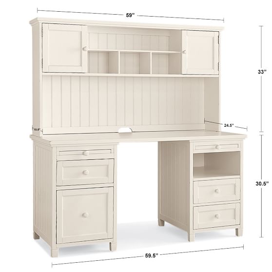Beadboard Smart Desk + Hutch PBteen