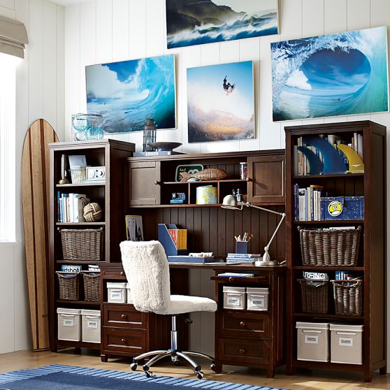 Beadboard Smart Desk + Hutch PBteen