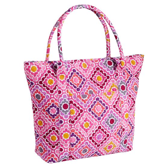 Quilted Tote Bag, Ruby Warm