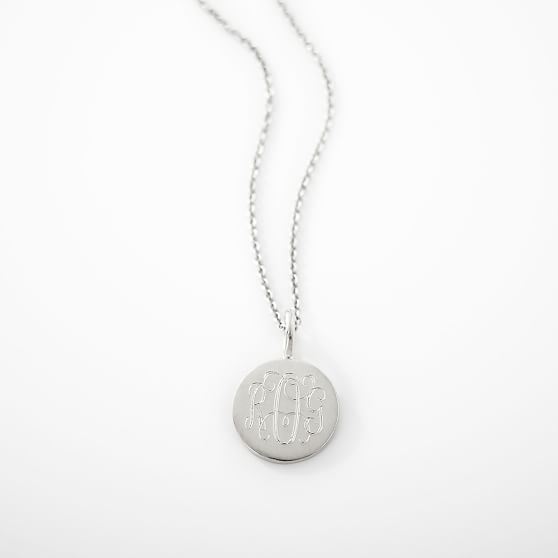Sarah Chloe Necklace, Silver Monogram