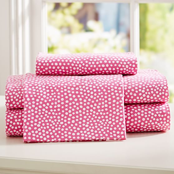 Mini Dot Sheet Set, Twin/Twin XL, Pink Magenta