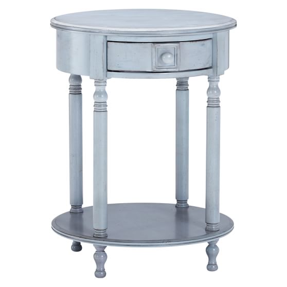 Eclectic Bedside Table, Blue Gray