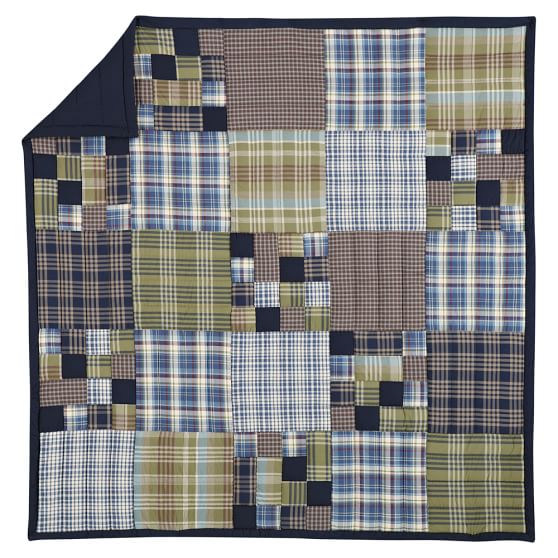Portland Plaid Quilt, Twin, Navy Multi