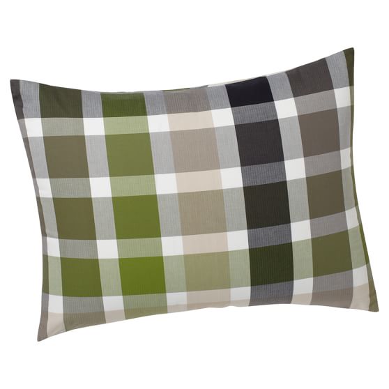 Palmer Plaid Sham, Standard, Green