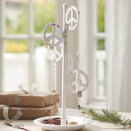 Peace Jewelry Holder, White