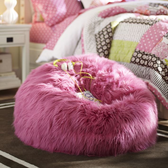 Deep Pink Fur Rific Beanbag Deep Pink Fur Rific Beanbag