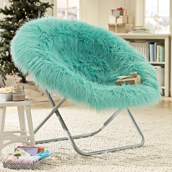 Pool Fur-rific Faux-Fur Hang-A-Round Chair | PBteen