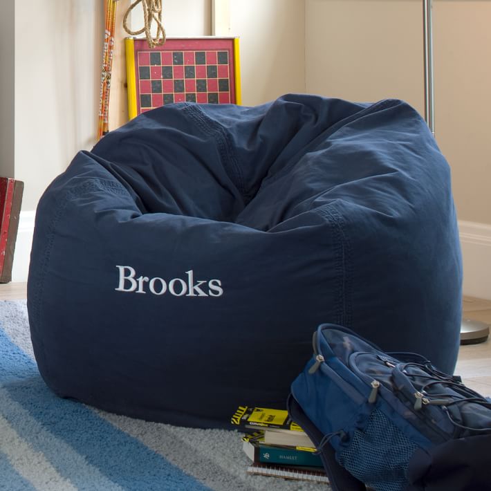 Navy Washed Twill Beanbag Navy Washed Twill Beanbag