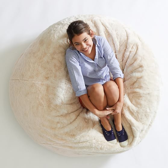 Ivory Polar Bear Faux Fur Beanbag PBteen